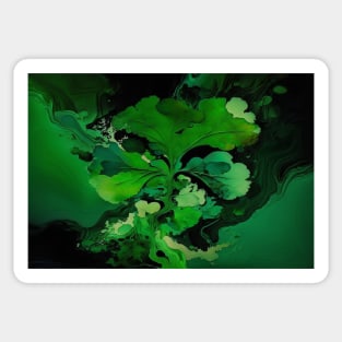 St Patricks Day Artwork - Green abstract artwork Sticker